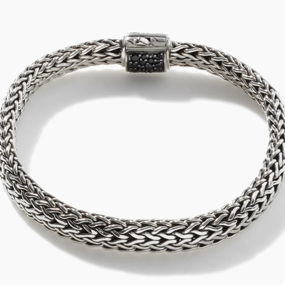 NWB John Hardy Reversible Icon Bracelet, Blue and Black Sapphires Sterling 6.5MM - Picture 7 of 11